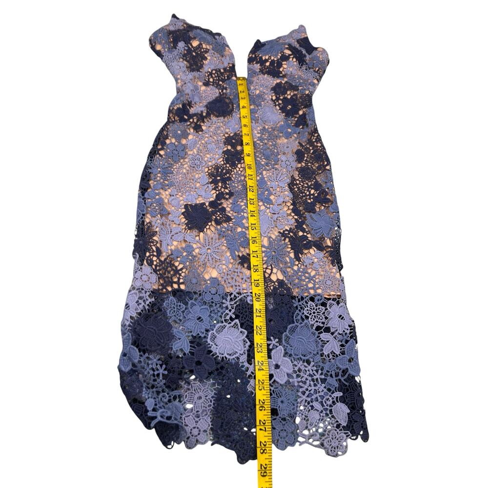 Jovani Blue Crochet Floral Dress - Size 0 - Picture 8 of 16